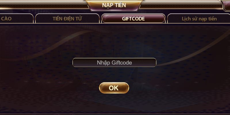 Nạp bằng giftcode